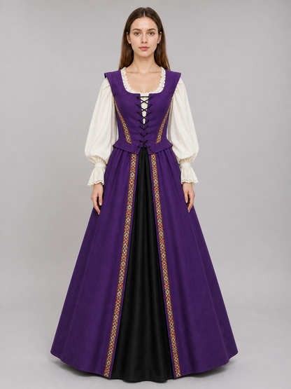 Medieval Renaissance-style Dress with Lacing
