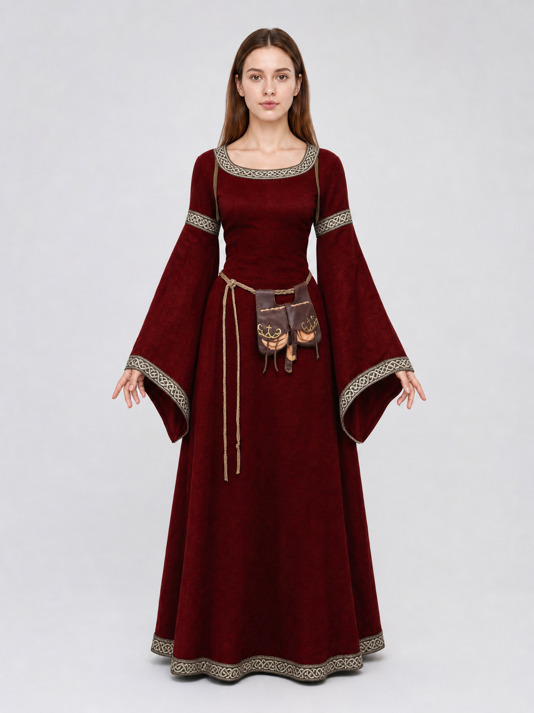 Medieval Renaissance-Style Dress with Sleeves