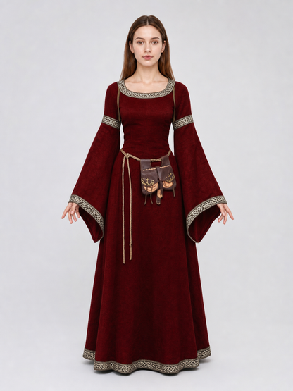 Medieval Renaissance-Style Dress with Sleeves