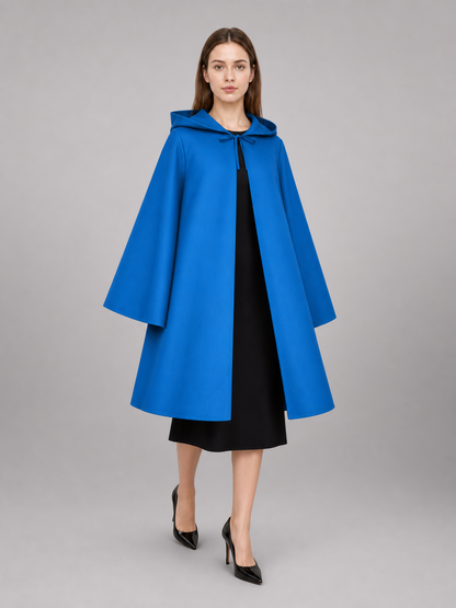 Bright Blue Zip-Up Hooded Raincoat