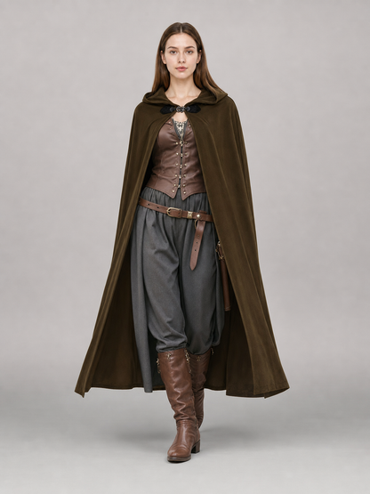 Brown Hooded Costume Cape