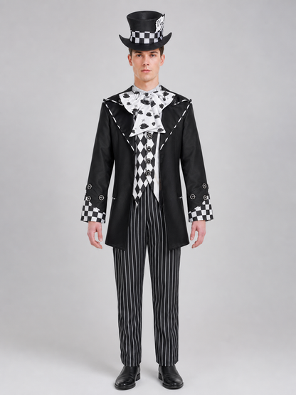 Gothic Magician Costume with Top Hat for Halloween