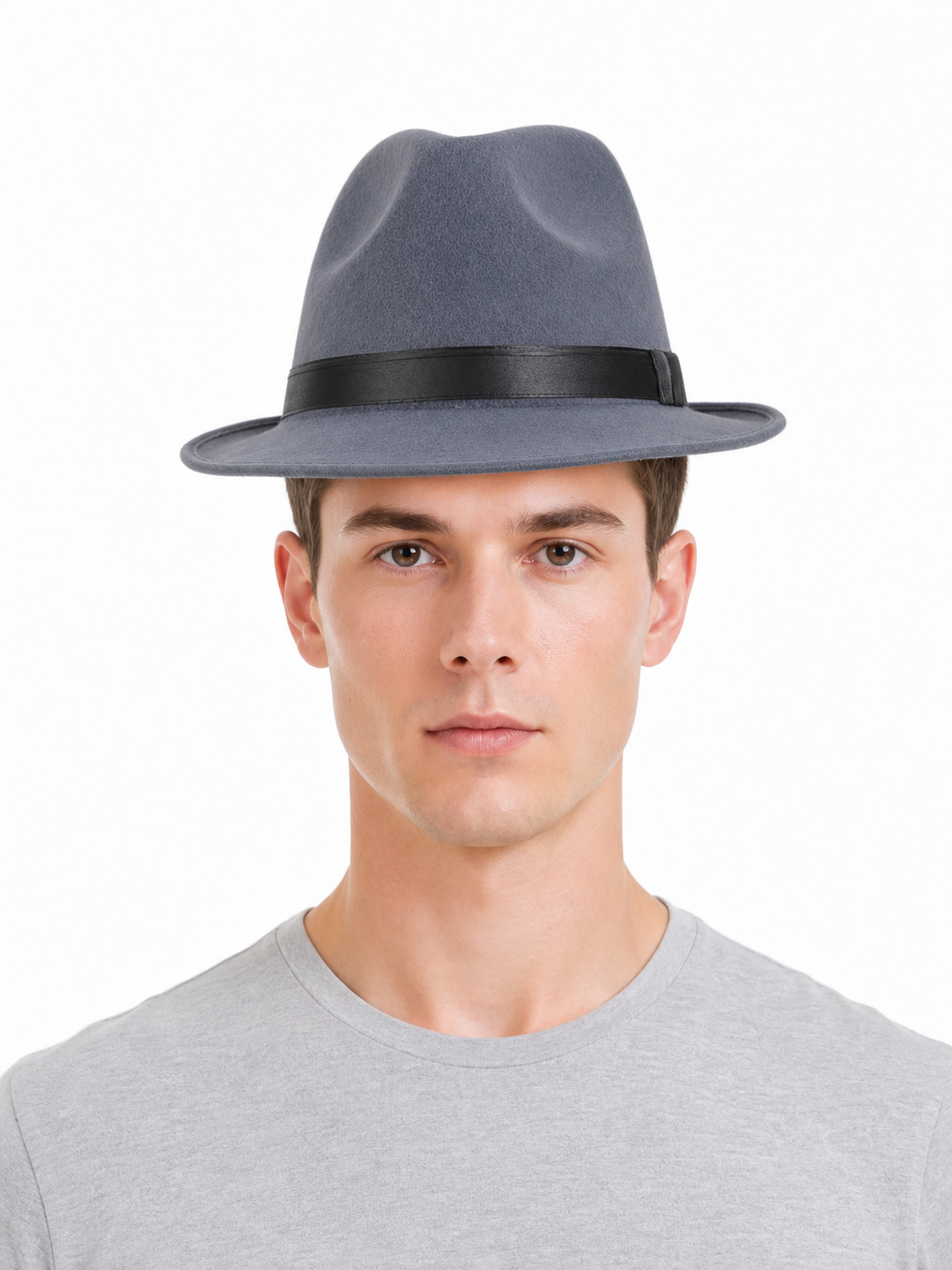 Carnival fedora hat with a short brim and ribbon