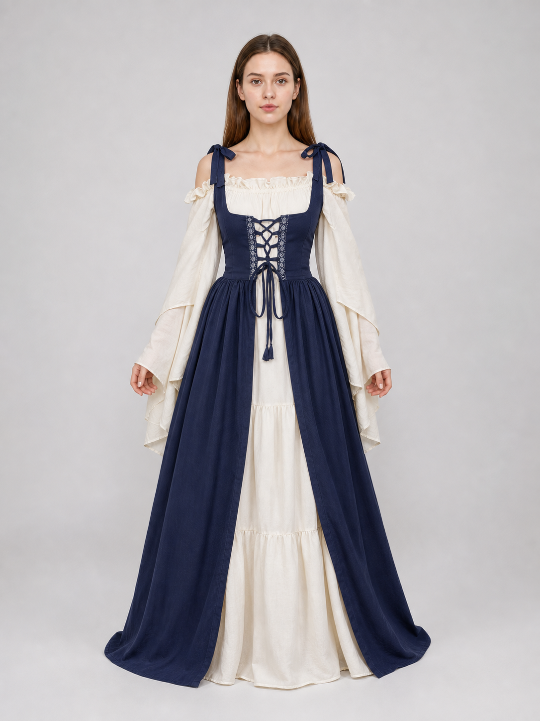 Renaissance-Style Costume Dress with Lacing