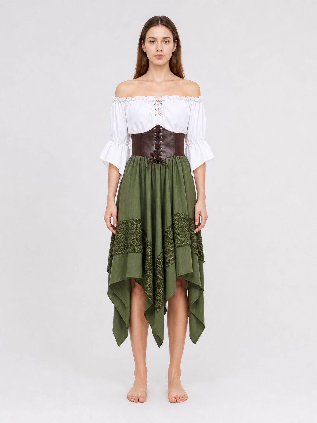 Pirate Costume: Blouse, Corset, and Skirt