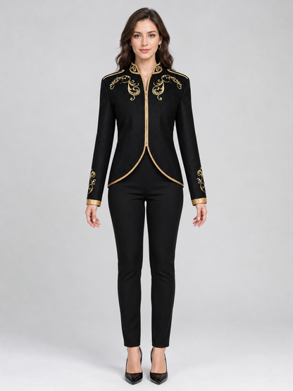 Cosplay Costume Jacket with Gold Embroidery