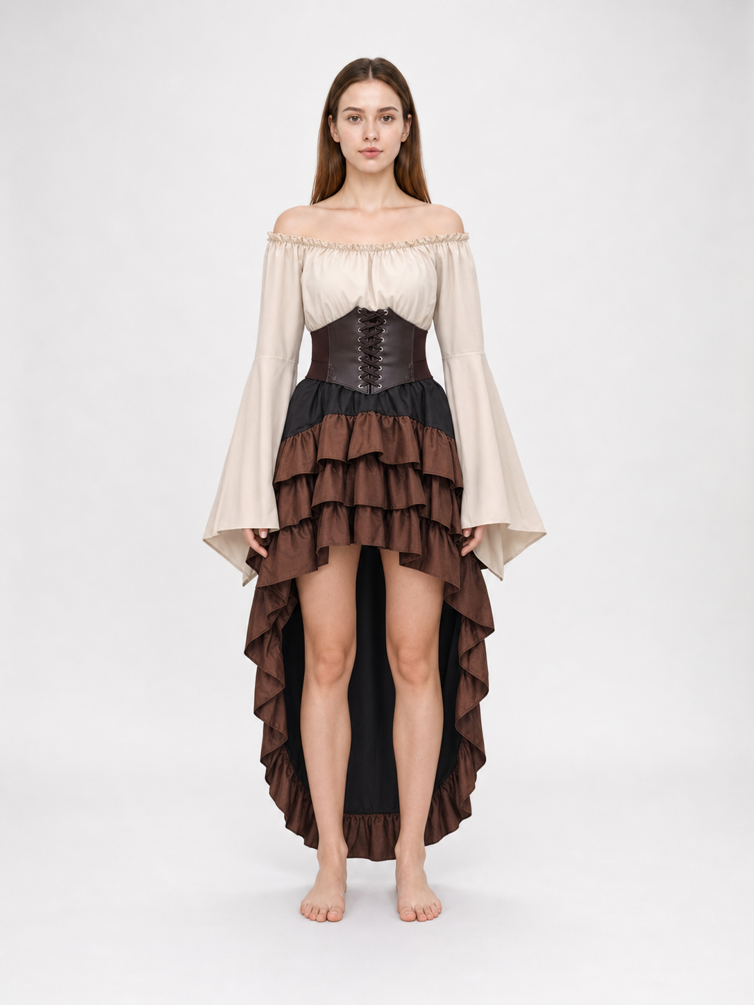 Pirate Costume with Corset and Skirt