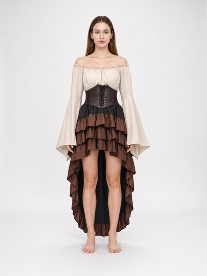 Pirate Costume with Corset and Skirt
