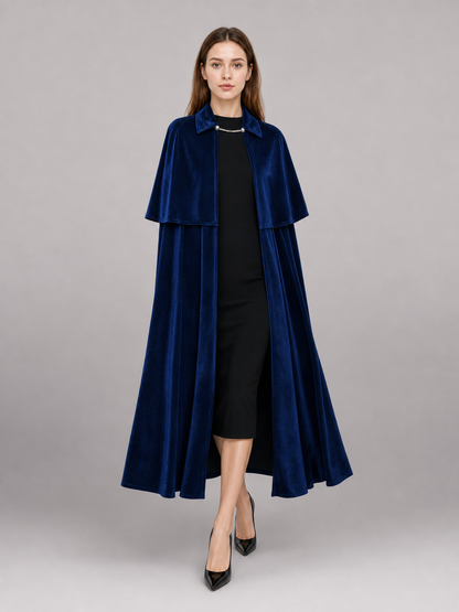 Long Dark Navy Blue Carnival Cloak