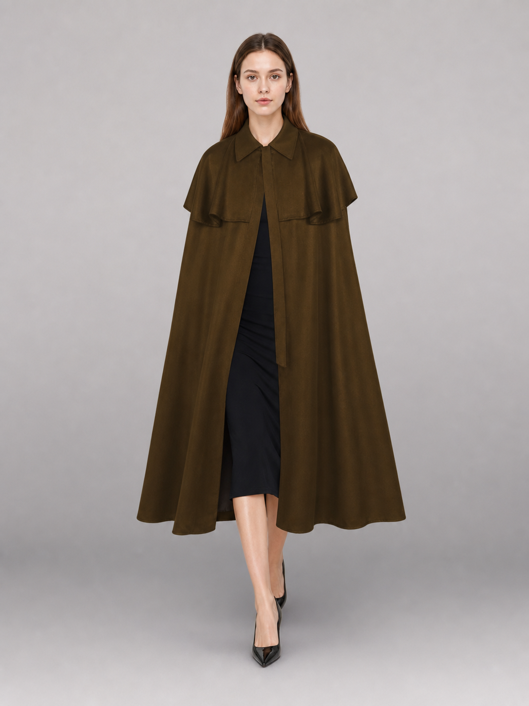Brown Hooded Carnival Cloak