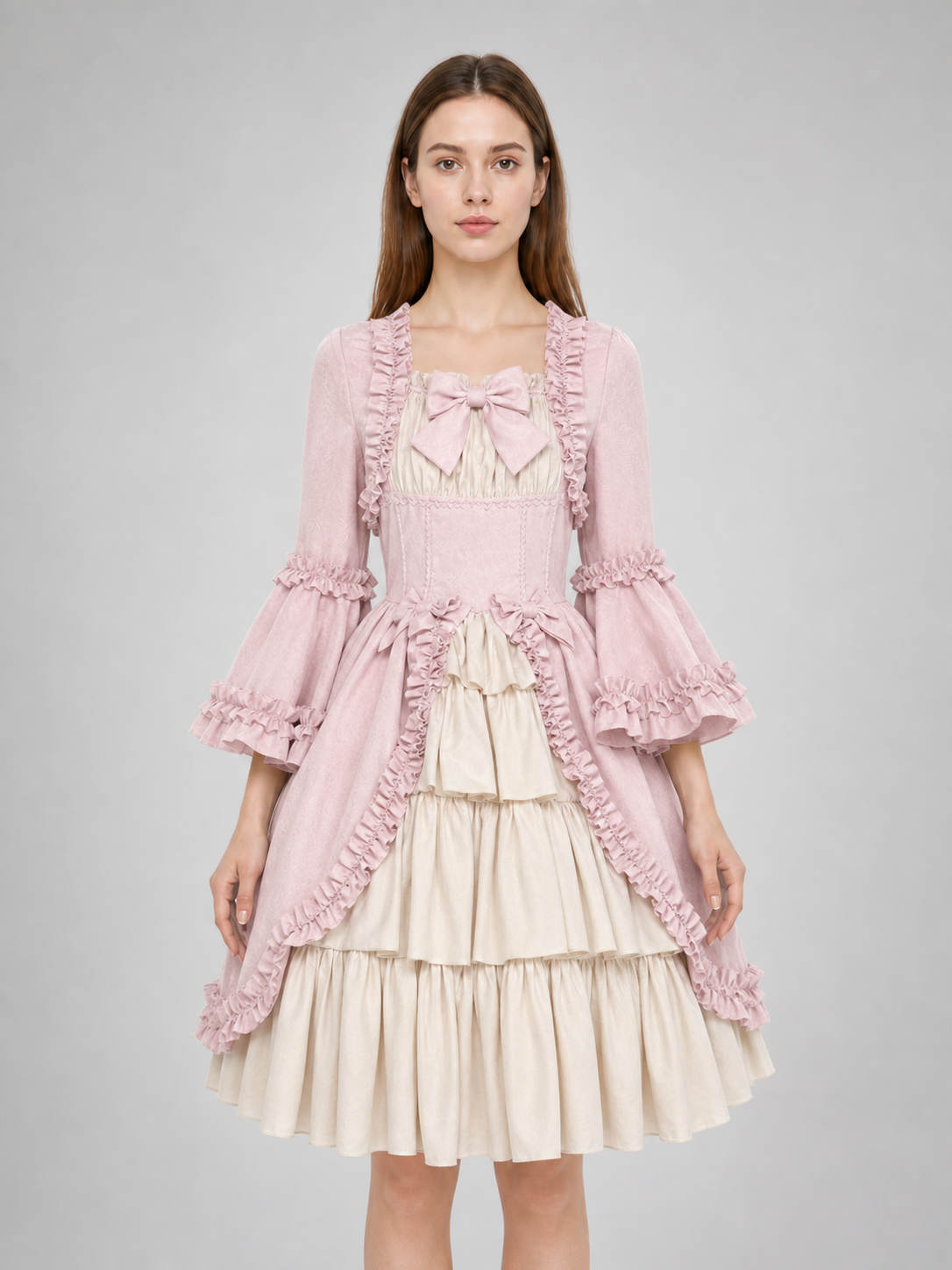 Vintage Gothic Rococo Dress with Ruffles