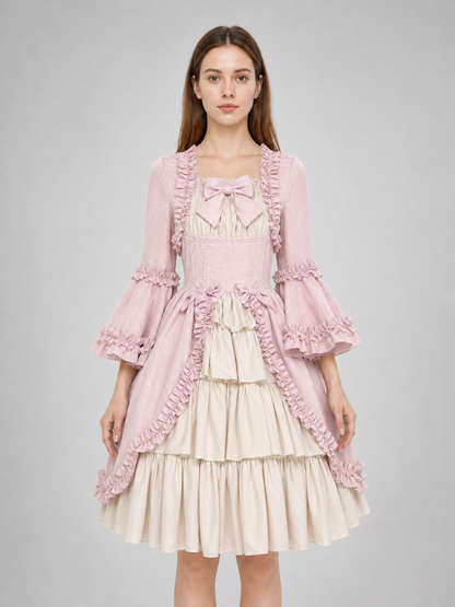 Vintage Gothic Rococo Dress with Ruffles