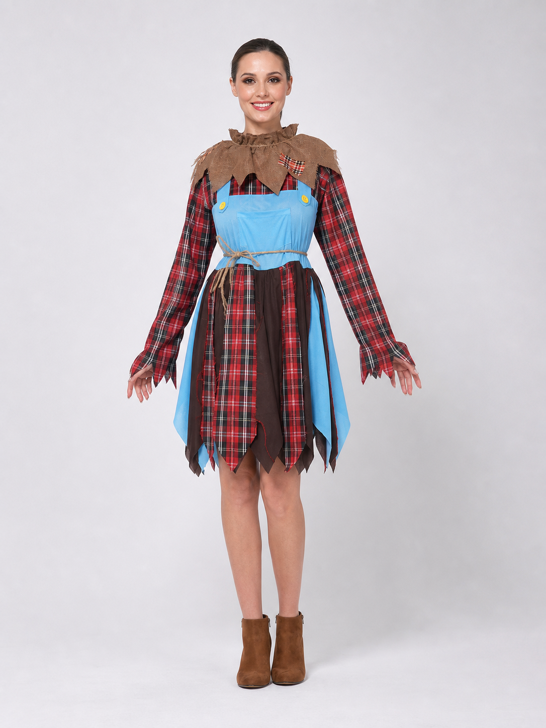 Scarecrow Costume: Dress and Hat front view 2