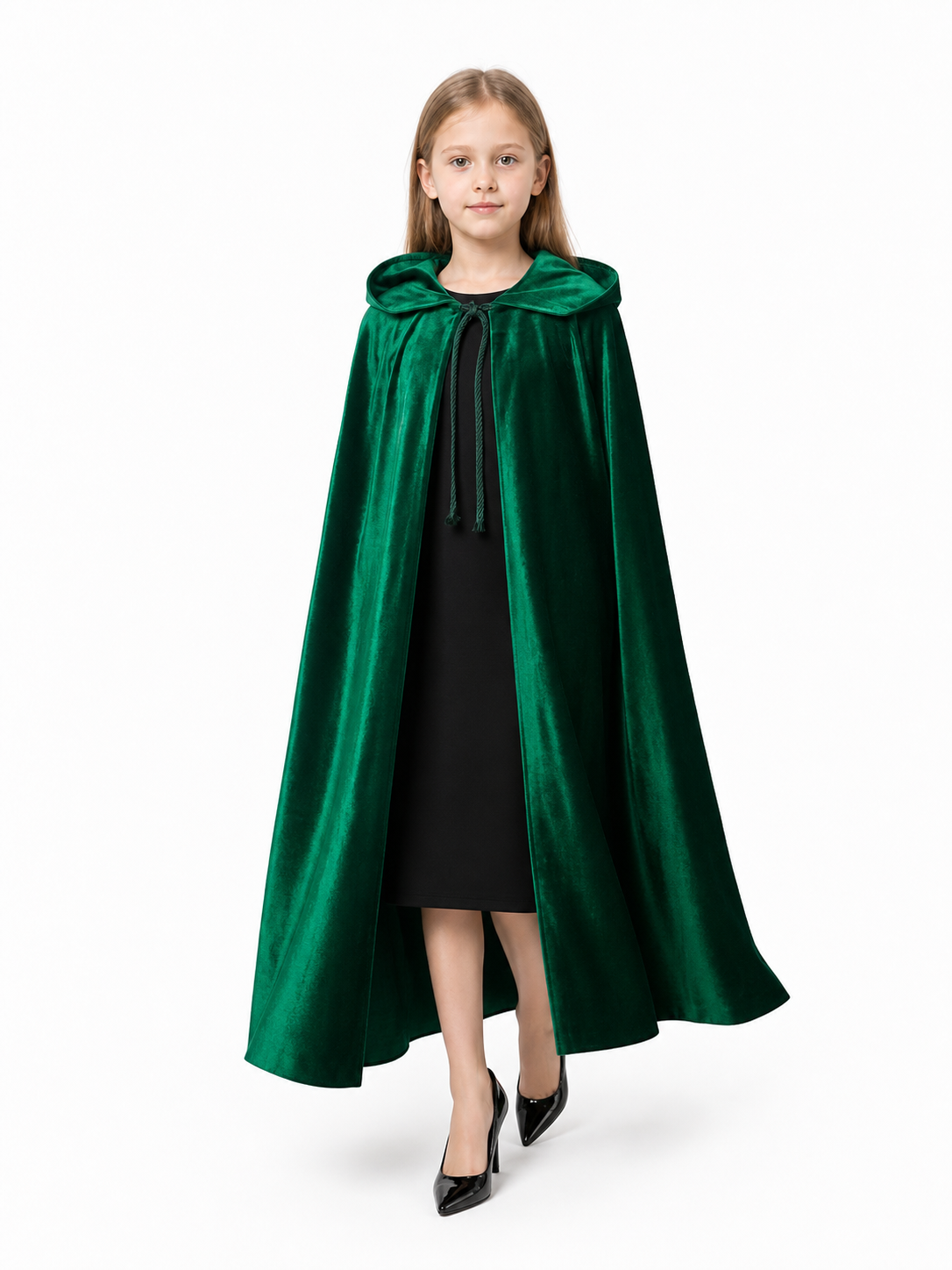 Dark Green Hooded Costume Cloak