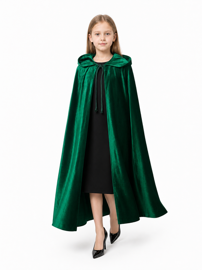 Dark Green Hooded Costume Cloak