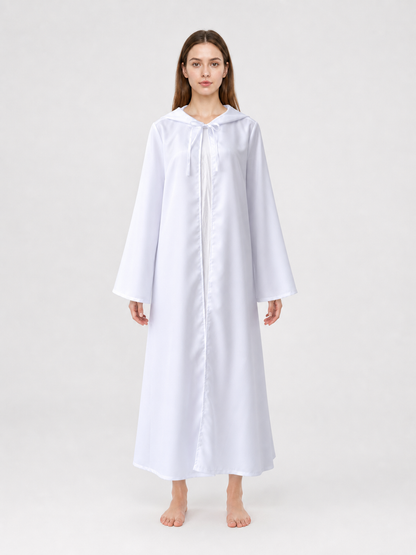 White Hooded Cape for Costumes and Cosplay