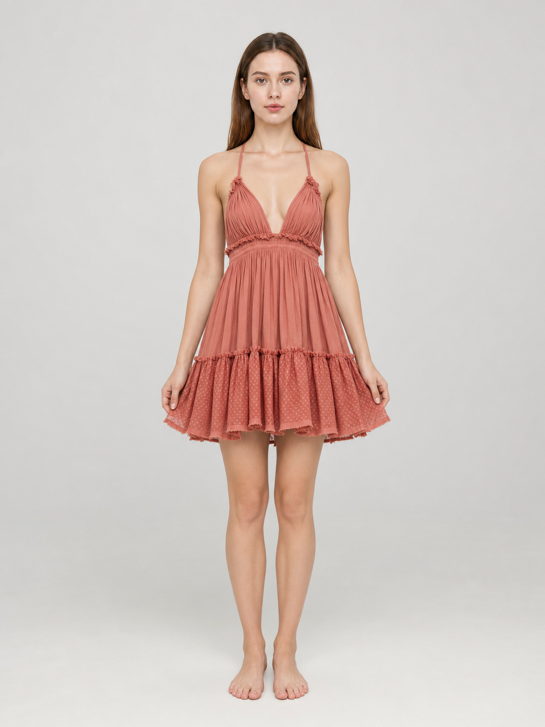 Cotton Boho Open-Back Sundress