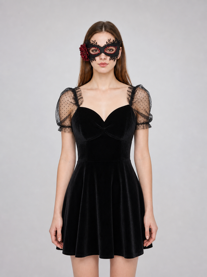 Masquerade Eye Mask with Rose, Gothic Style