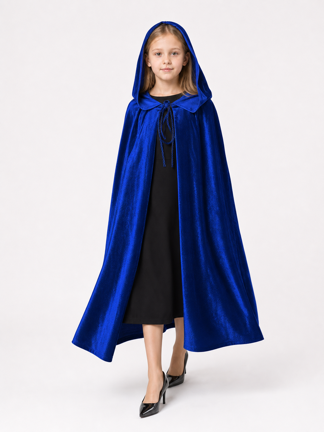 Dark Blue Hooded Costume Cape