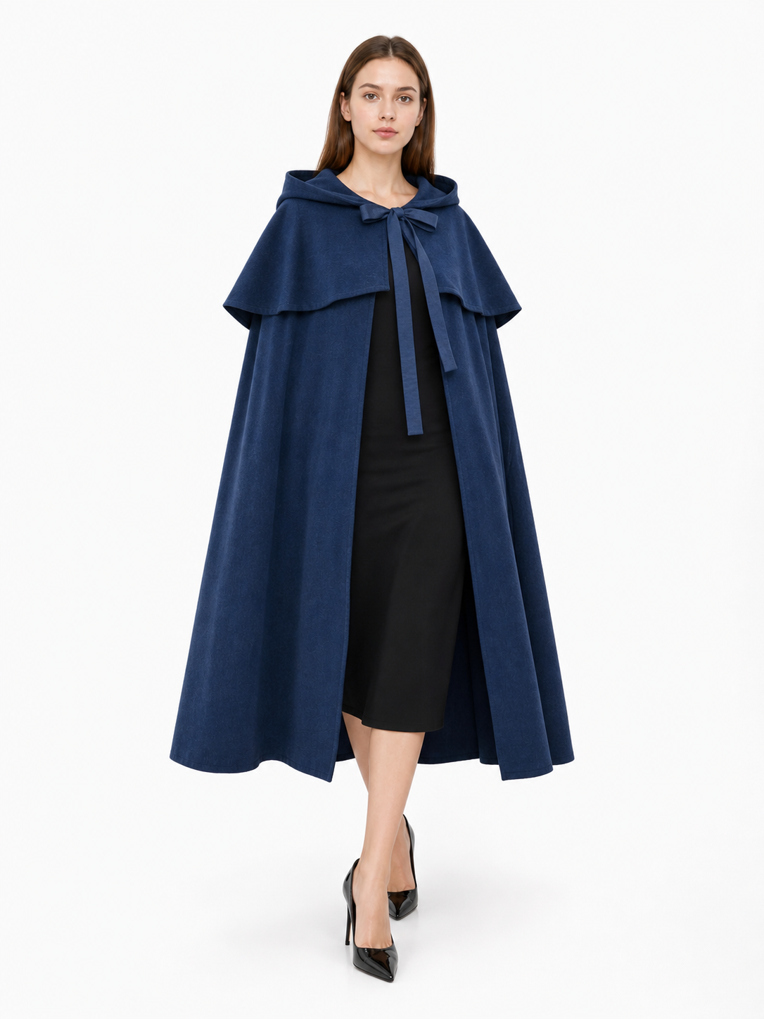 Dark Blue Hooded Carnival Cloak