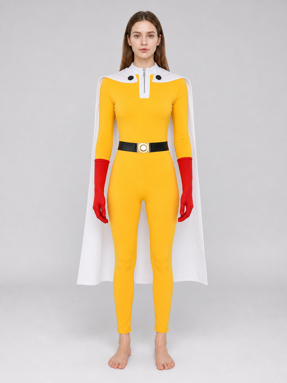 Saitama Cosplay Costume from One-Punch Man with Cape