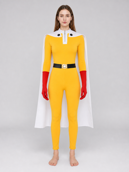 Saitama Cosplay Costume from One-Punch Man with Cape