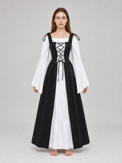 Gothic Medieval Dress with Corset Bodice
