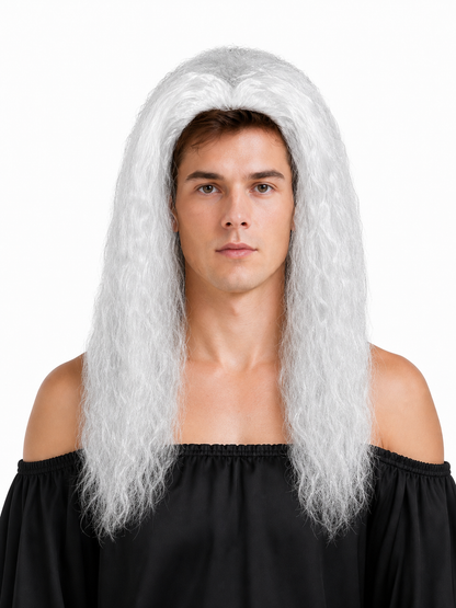 Long White Wavy Wig for Halloween