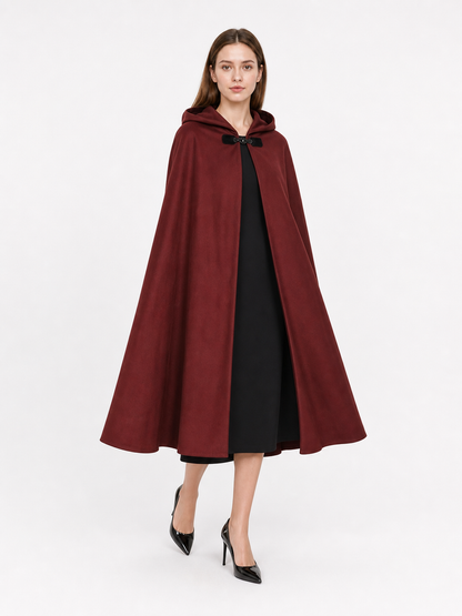 Burgundy Hooded Carnival Cloak for Cosplay