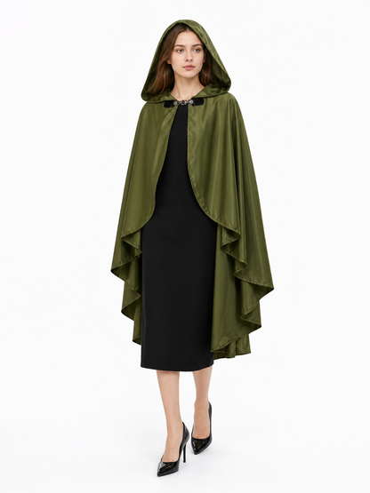 Green Costume Cloak with a Large Hood
