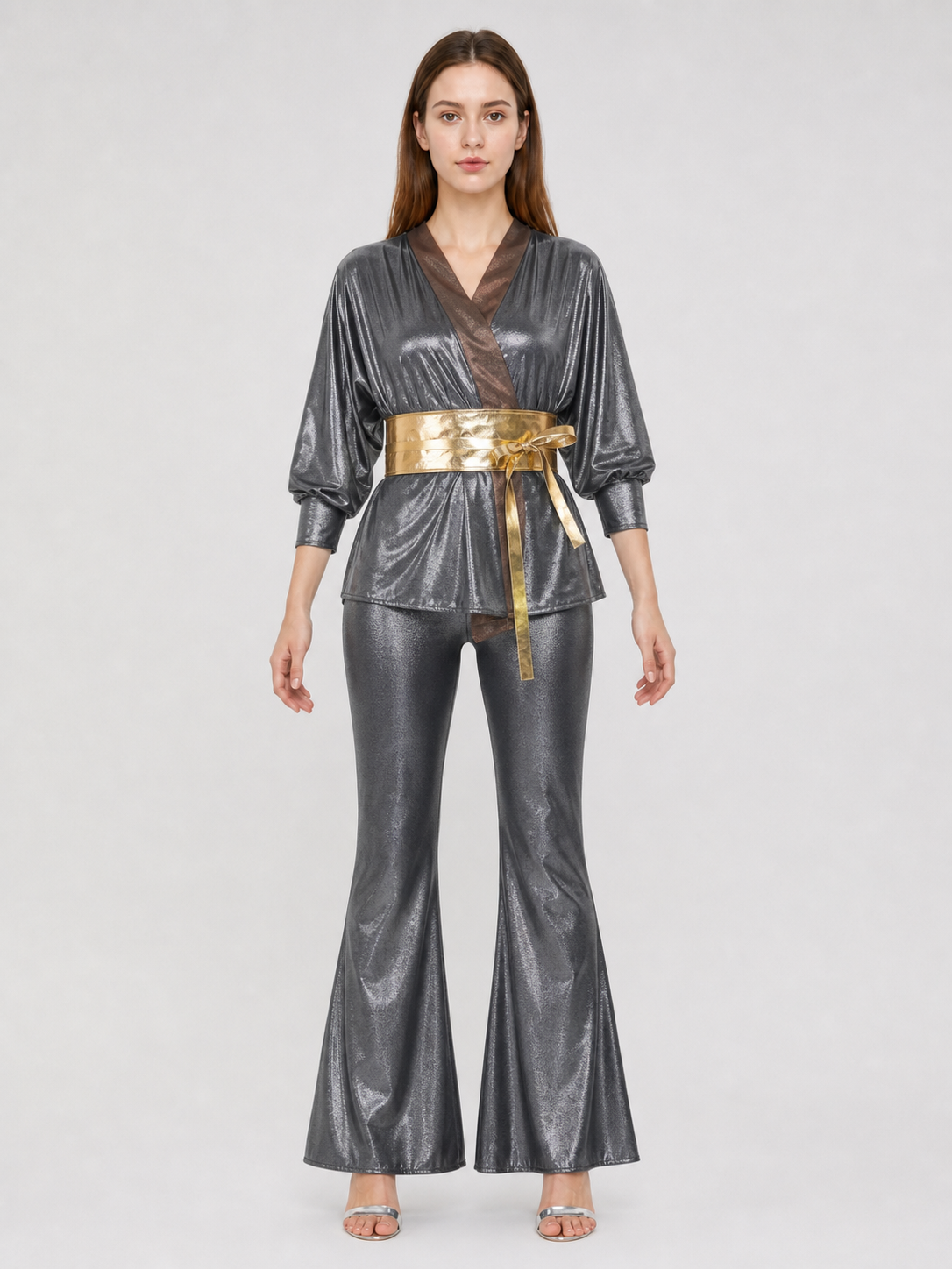 1970s Retro Disco Costume: Top, Pants, and Belt
