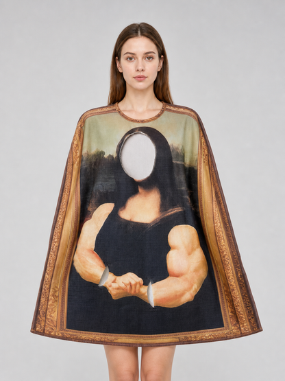 Art-style shoes with a Mona Lisa print