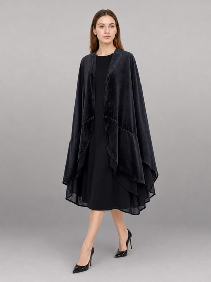 Black Carnival Cloak with Long Sleeves