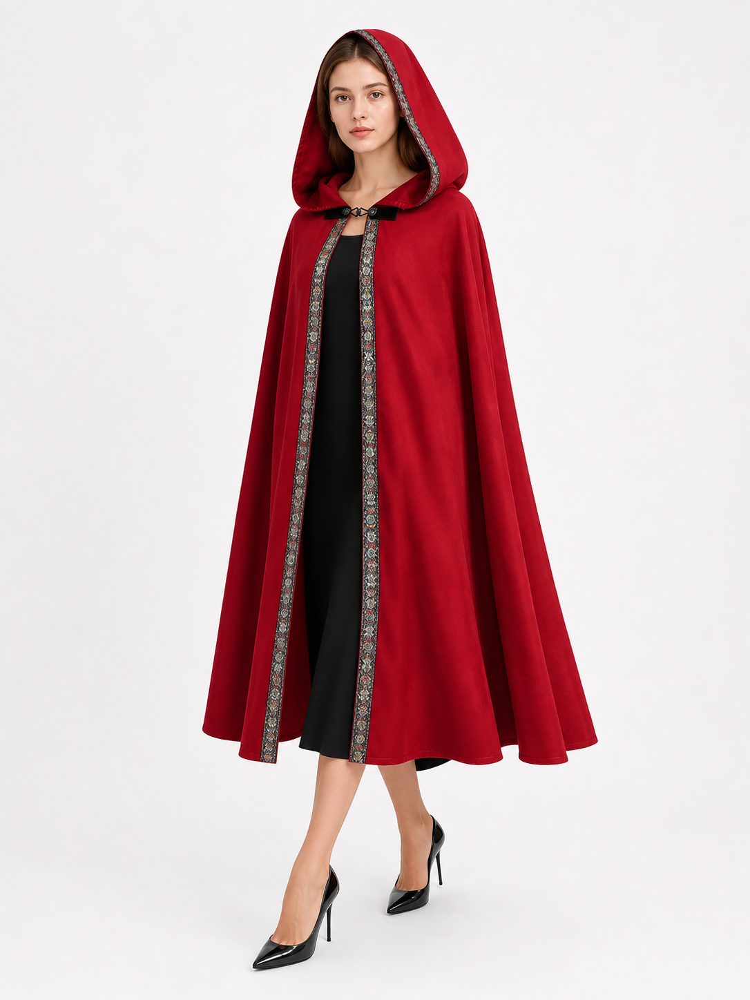 Red Hooded Carnival Cloak for Cosplay