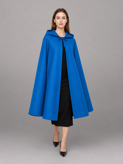Bright Blue Zip-Up Hooded Raincoat