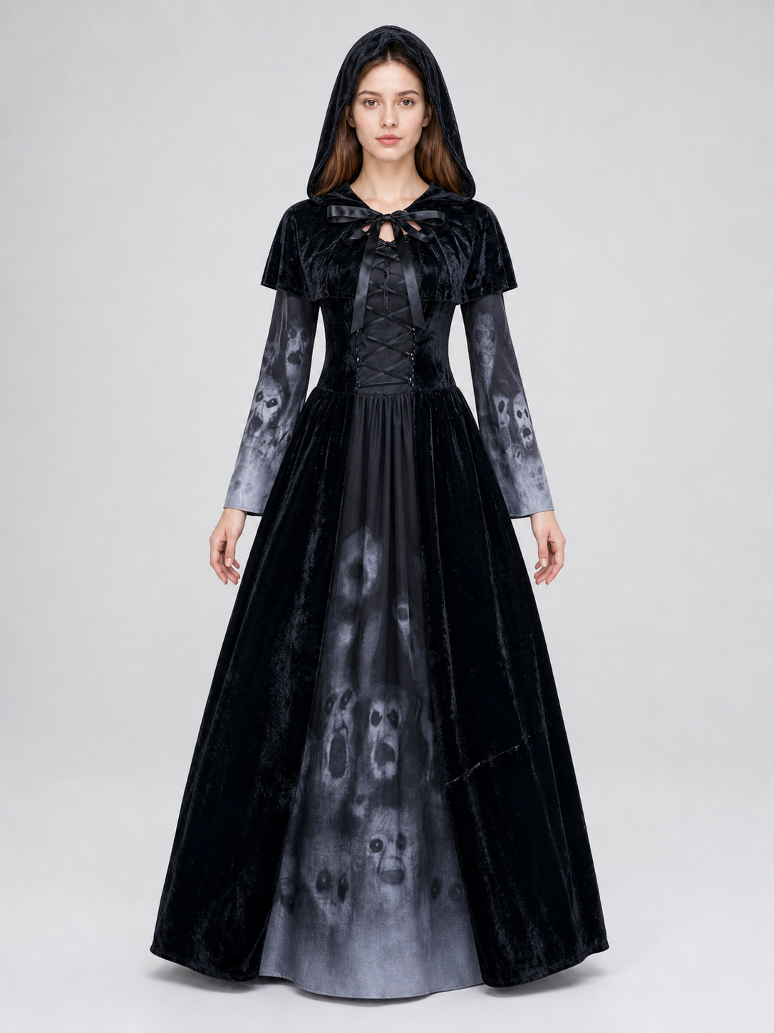 Halloween Gothic Hooded Costume Dress
