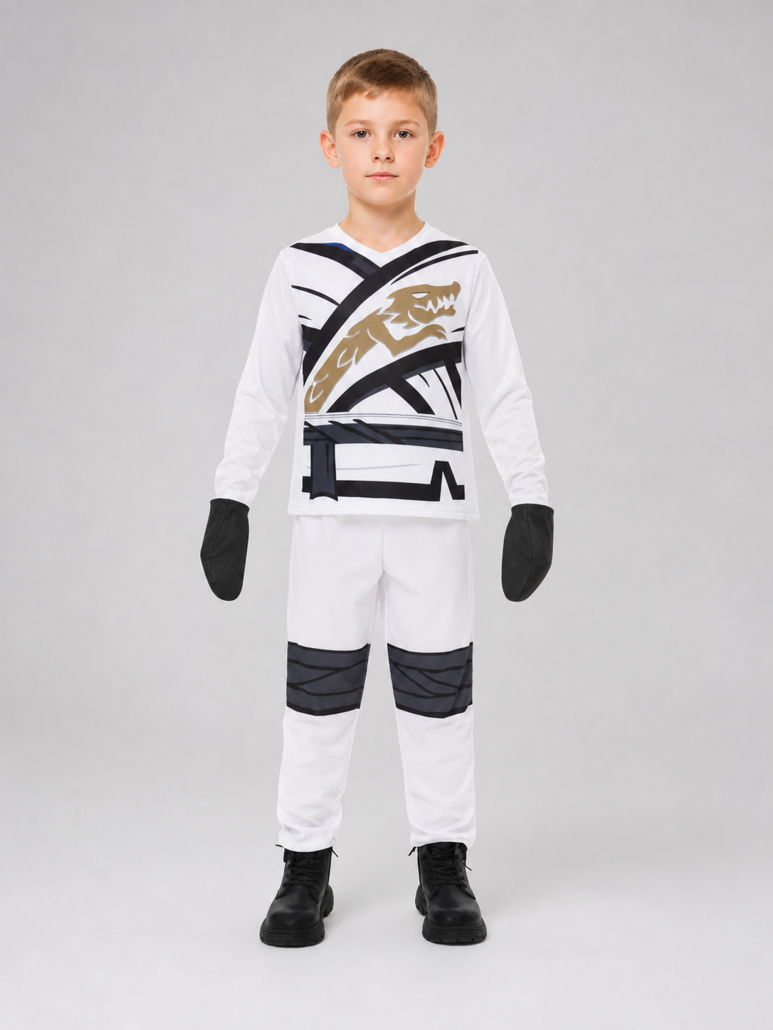 Ninja Costume for Performances with Mask and Gloves