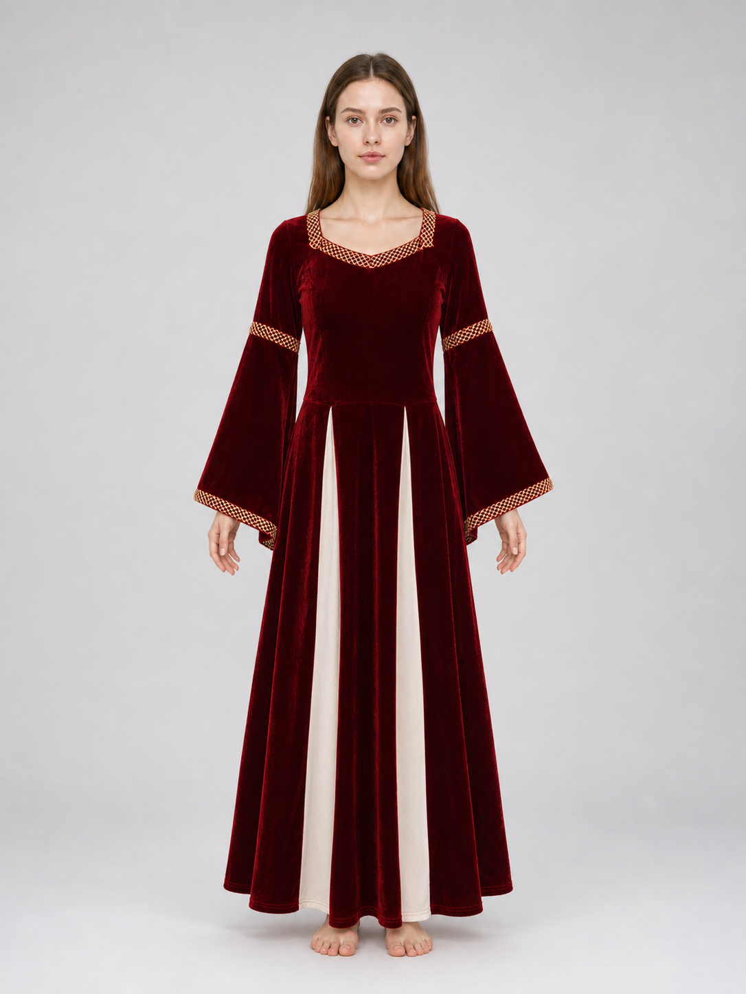 Medieval-Style Costume Dress with Sleeves