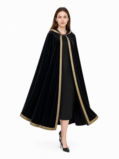 Black hooded costume cloak for cosplay