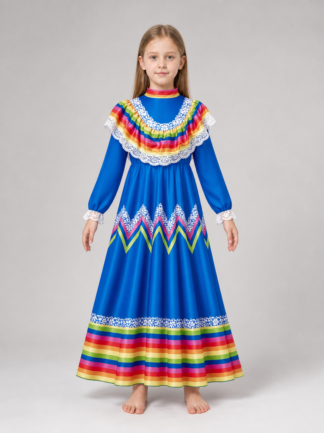Costume dress with long sleeves, folk style