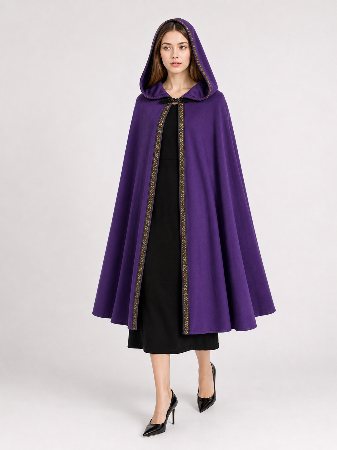 Purple Hooded Carnival Cloak