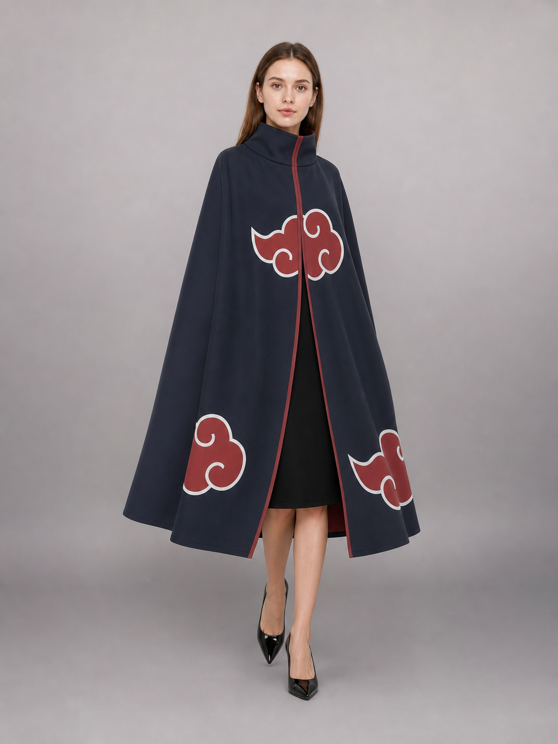 Black Carnival Cloak with Red Clouds