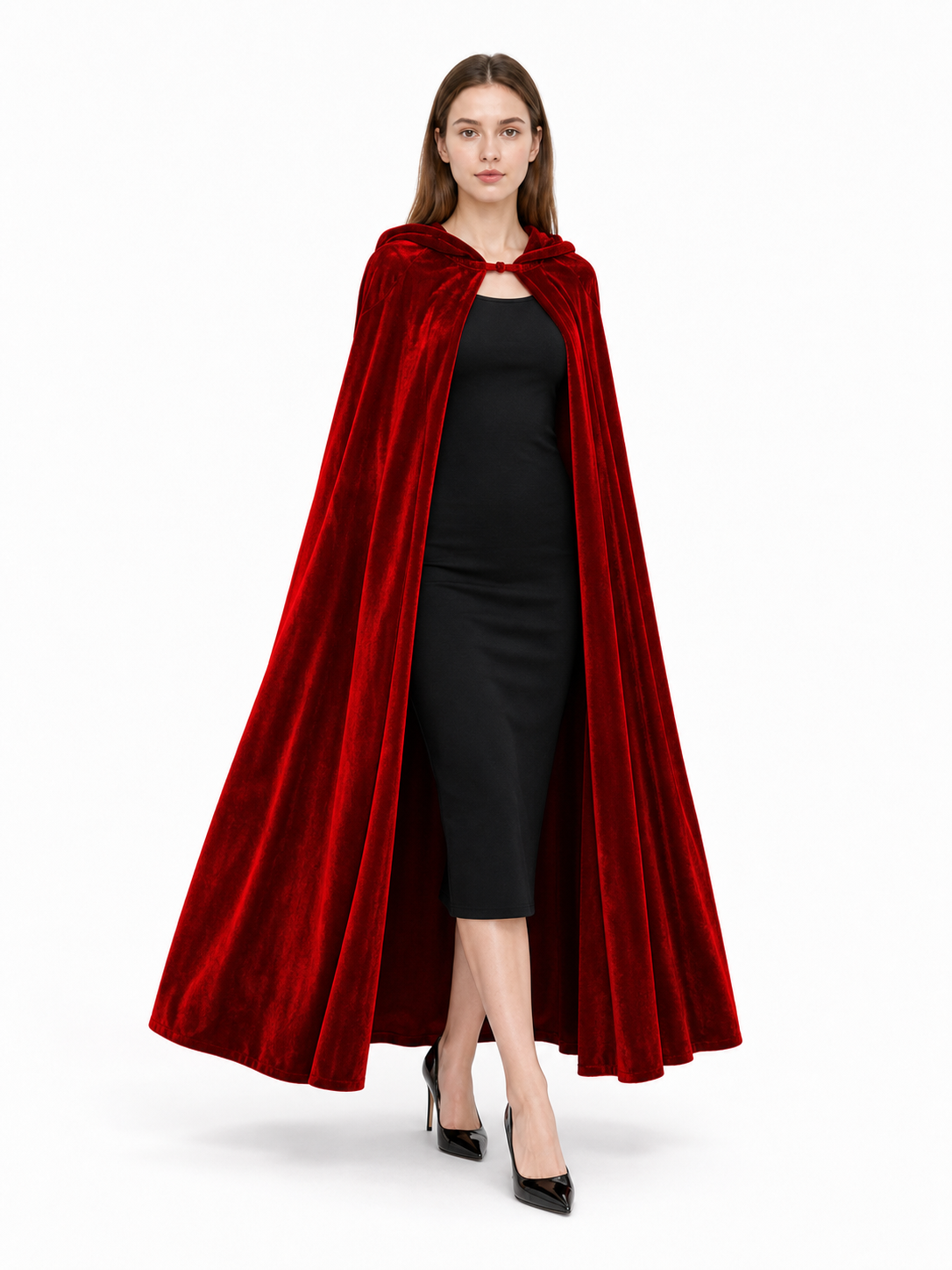Red Hooded Carnival Cloak for Cosplay