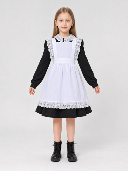 Black and White Maid Costume with Apron