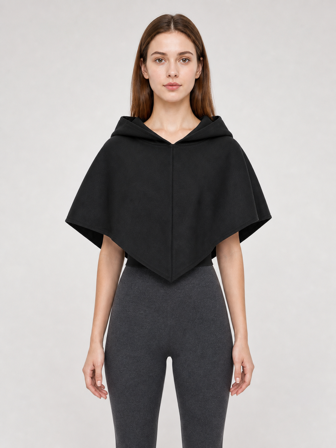 Black Triangular Hooded Cloak for Cosplay