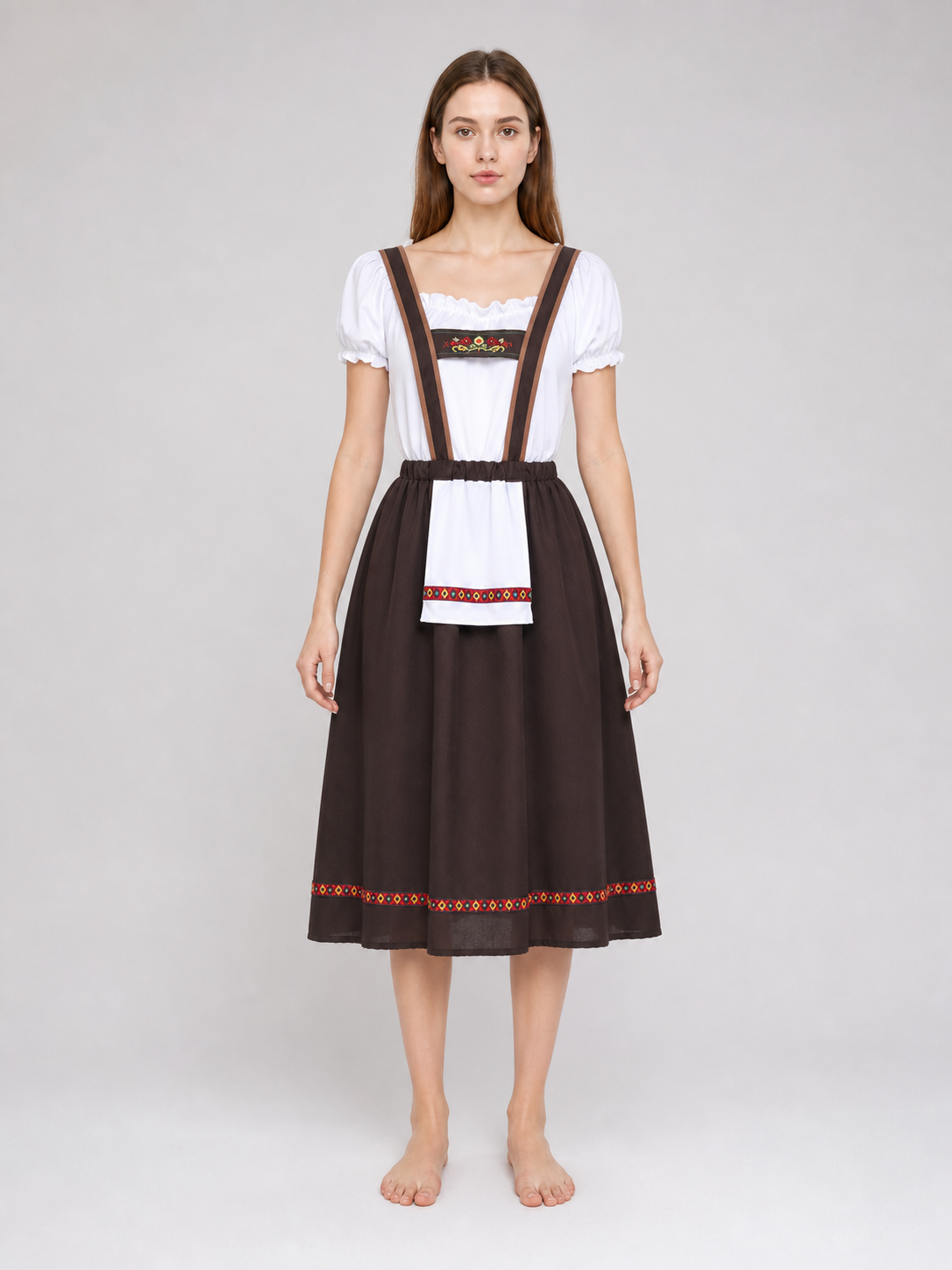 Oktoberfest Beer Maid Costume with Apron front view