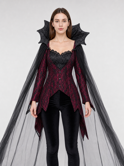 Gothic Vampire Costume with Cape and Pants