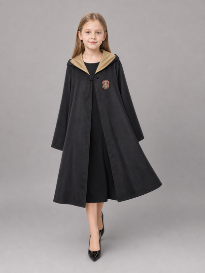 Black hooded carnival cloak for cosplay