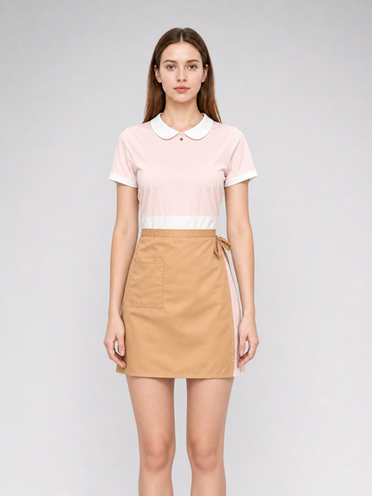 Short Pink Dress with Apron, Cute Style