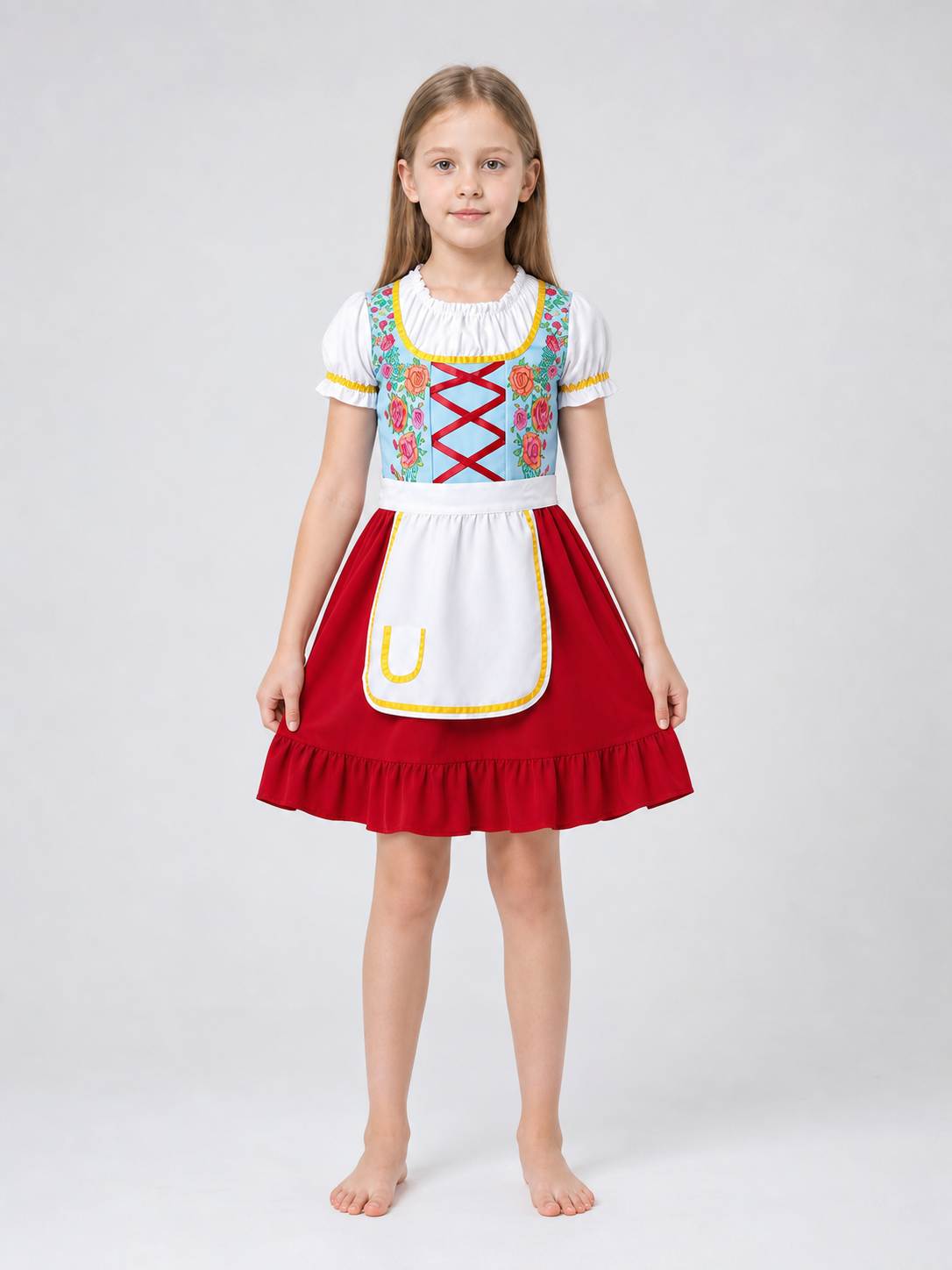 Carnival Costume Dress with Apron and Lacing